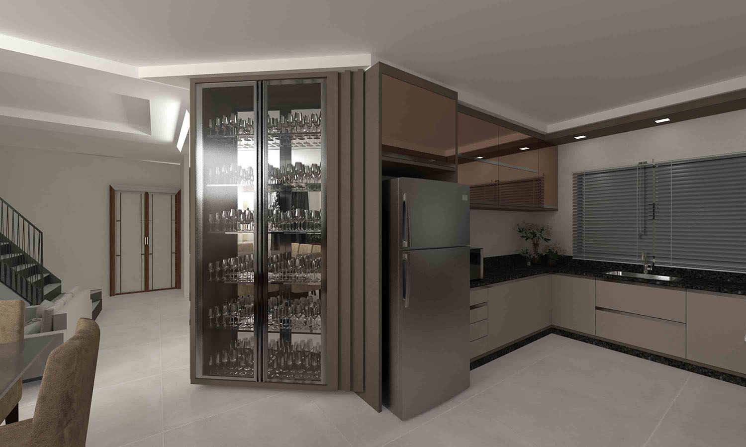Cristaleira e Sala de Jantar